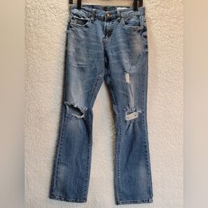 Aeropostale Light Blue Distressed Cropped Jeans Size 28